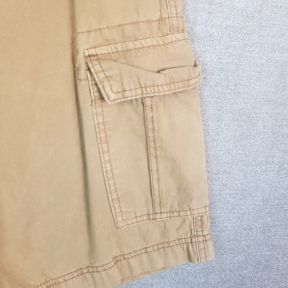 Carbon Men Sz 30 (30x13) Cargo Short Longer Length Khacki Thin Light School (764 - Picture 10 of 13